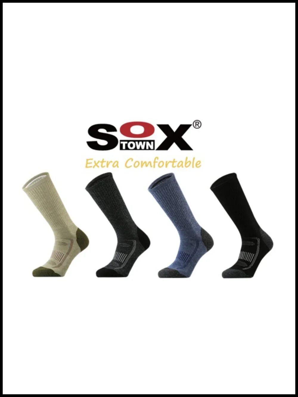 Merino Wool Men's Crew Socks 3-Pack Cushion Hiking Lightweight Arch Support